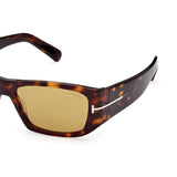 Tom Ford Unisex Brown Lens Brown Rectangular Sunglasses with 100% UV Protection - FT0986 56 52E