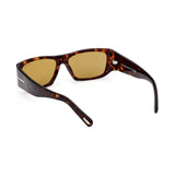 Tom Ford Unisex Brown Lens Brown Rectangular Sunglasses with 100% UV Protection - FT0986 56 52E
