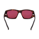 Tom Ford Unisex Burgundy Lens Brown Square Sunglasses with 100% UV Protection - FT0987 53 52S