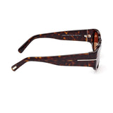 Tom Ford Unisex Burgundy Lens Brown Square Sunglasses with 100% UV Protection - FT0987 53 52S