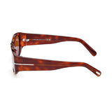 Tom Ford Mens Brown Lens Brown Oval Sunglasses with 100% UV Protection - FT0987 53 53E