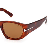 Tom Ford Mens Brown Lens Brown Oval Sunglasses with 100% UV Protection - FT0987 53 53E