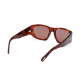 Tom Ford Mens Brown Lens Brown Oval Sunglasses with 100% UV Protection - FT0987 53 53E