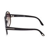Tom Ford Womens Grey Lens Black Round Sunglasses with 100% UV Protection - FT0991 61 01B
