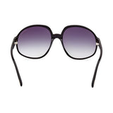 Tom Ford Womens Grey Lens Black Round Sunglasses with 100% UV Protection - FT0991 61 01B