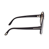 Tom Ford Womens Grey Lens Black Round Sunglasses with 100% UV Protection - FT0991 61 01B