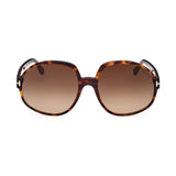 Tom Ford Womens Brown Lens Brown Round Sunglasses with 100% UV Protection - FT0991 61 52F