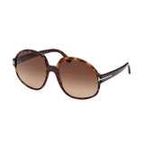 Tom Ford Womens Brown Lens Brown Round Sunglasses with 100% UV Protection - FT0991 61 52F