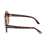 Tom Ford Womens Brown Lens Brown Round Sunglasses with 100% UV Protection - FT0991 61 52F