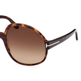 Tom Ford Womens Brown Lens Brown Round Sunglasses with 100% UV Protection - FT0991 61 52F