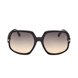 Tom Ford Womens Grey Lens Black Geometric Sunglasses with 100% UV Protection - FT0992 60 01B