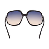 Tom Ford Womens Grey Lens Black Geometric Sunglasses with 100% UV Protection - FT0992 60 01B