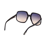 Tom Ford Womens Grey Lens Black Geometric Sunglasses with 100% UV Protection - FT0992 60 01B