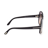 Tom Ford Womens Grey Lens Black Geometric Sunglasses with 100% UV Protection - FT0992 60 01B
