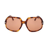 Tom Ford Womens Brown Lens Brown Oversized Sunglasses with 100% UV Protection - FT0992 60 52E