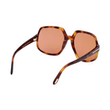 Tom Ford Womens Brown Lens Brown Oversized Sunglasses with 100% UV Protection - FT0992 60 52E