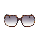 Tom Ford Womens Blue Lens Brown Oversized Sunglasses with 100% UV Protection - FT0992 60 52W