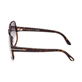Tom Ford Womens Blue Lens Brown Oversized Sunglasses with 100% UV Protection - FT0992 60 52W