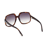 Tom Ford Womens Blue Lens Brown Oversized Sunglasses with 100% UV Protection - FT0992 60 52W