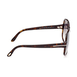 Tom Ford Womens Blue Lens Brown Oversized Sunglasses with 100% UV Protection - FT0992 60 52W