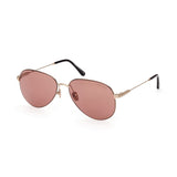 Tom Ford Unisex Brown Lens Gold Pilot Sunglasses with 100% UV Protection - FT0993 59 32E