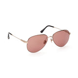 Tom Ford Unisex Brown Lens Gold Pilot Sunglasses with 100% UV Protection - FT0993 59 32E