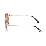 Tom Ford Unisex Brown Lens Gold Pilot Sunglasses with 100% UV Protection - FT0993 59 32E