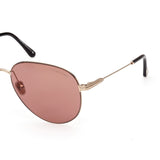 Tom Ford Unisex Brown Lens Gold Pilot Sunglasses with 100% UV Protection - FT0993 59 32E
