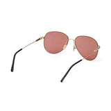 Tom Ford Unisex Brown Lens Gold Pilot Sunglasses with 100% UV Protection - FT0993 59 32E