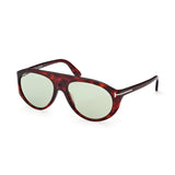 Tom Ford Mens Green Lens Red Pilot Sunglasses with 100% UV Protection - FT1001 57 54N
