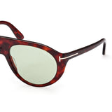 Tom Ford Mens Green Lens Red Pilot Sunglasses with 100% UV Protection - FT1001 57 54N