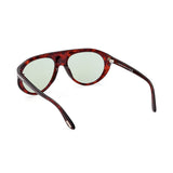 Tom Ford Mens Green Lens Red Pilot Sunglasses with 100% UV Protection - FT1001 57 54N