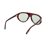 Tom Ford Mens Green Lens Red Pilot Sunglasses with 100% UV Protection - FT1001 57 54N