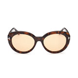 Tom Ford Womens Brown Lens Brown Oval Sunglasses with 100% UV Protection - FT1009 55 52E