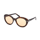 Tom Ford Womens Brown Lens Brown Oval Sunglasses with 100% UV Protection - FT1009 55 52E
