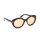 Tom Ford Womens Brown Lens Brown Oval Sunglasses with 100% UV Protection - FT1009 55 52E