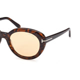 Tom Ford Womens Brown Lens Brown Oval Sunglasses with 100% UV Protection - FT1009 55 52E