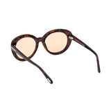 Tom Ford Womens Brown Lens Brown Oval Sunglasses with 100% UV Protection - FT1009 55 52E