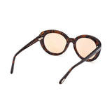 Tom Ford Womens Brown Lens Brown Oval Sunglasses with 100% UV Protection - FT1009 55 52E