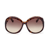 Tom Ford Womens Grey Lens Brown Oversized Sunglasses with 100% UV Protection - FT1010 62 52B
