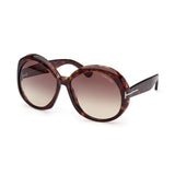 Tom Ford Womens Grey Lens Brown Oversized Sunglasses with 100% UV Protection - FT1010 62 52B