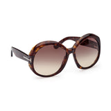 Tom Ford Womens Grey Lens Brown Oversized Sunglasses with 100% UV Protection - FT1010 62 52B