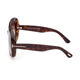 Tom Ford Womens Grey Lens Brown Oversized Sunglasses with 100% UV Protection - FT1010 62 52B