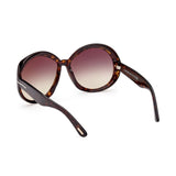 Tom Ford Womens Grey Lens Brown Oversized Sunglasses with 100% UV Protection - FT1010 62 52B
