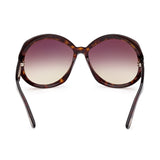 Tom Ford Womens Grey Lens Brown Oversized Sunglasses with 100% UV Protection - FT1010 62 52B