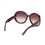 Tom Ford Womens Grey Lens Brown Oversized Sunglasses with 100% UV Protection - FT1010 62 52B