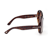 Tom Ford Womens Grey Lens Brown Oversized Sunglasses with 100% UV Protection - FT1010 62 52B