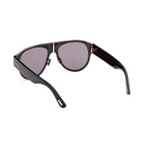 Tom Ford Unisex Grey Lens Black Pilot Sunglasses with 100% UV Protection - FT1074 58 01C