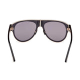 Tom Ford Unisex Grey Lens Black Pilot Sunglasses with 100% UV Protection - FT1074 58 01C