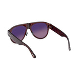 Tom Ford Unisex Red Lens Brown Pilot Sunglasses with 100% UV Protection - FT1074 58 48T